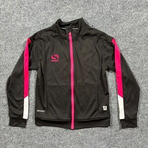 Sondico Kids Track Jacket Size US 12 Black Pink Full Zip Athletic Training